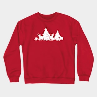 Family of Reindeers - Christmas Trees Crewneck Sweatshirt